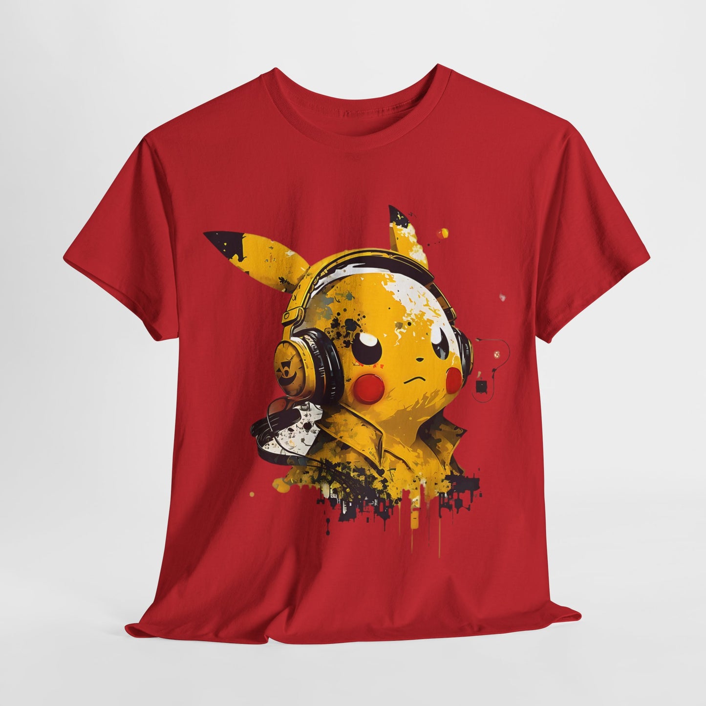 Party Time: Cute Character with Headphones T-Shirt, Electric Vibe Lightning Bolt and Headphones Tee, Amped Up Character