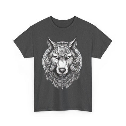 Galaxy Wolf: Howling at the Moon T-Shirt, Space Howler. Wolf in the Cosmos T-Shirt. Lone Wolf of the Stars Galactic Howl T-Shirt