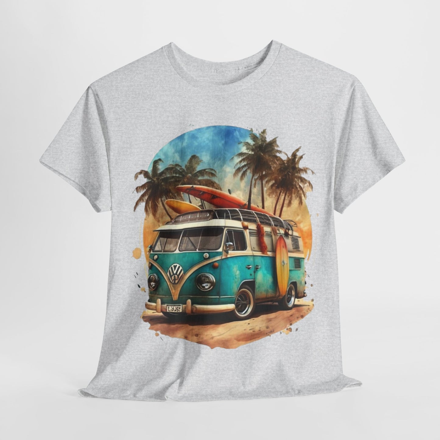 California Dreamin: Vintage Surf Bus Tee,Surf's Up! White Bus and Surfboards Tee,Cruisin' for Waves, Surf Bus Adventure Tee