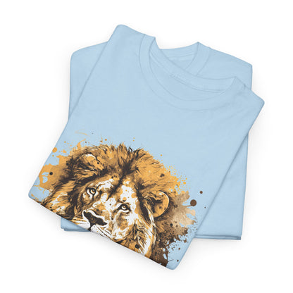 Majestic Lion: Unisex Heavy Cotton Tee,Wild and Free Lion Unisex Cotton Tee,Fierce and Fearless Lion Unisex T-Shirt.