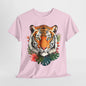 Beauty and the Beast: Floral Tiger Tee, Wildflower Warrior,Floral Tiger Graphic Tee, Untamed Paradise Wildflower Tiger Graphic Tee