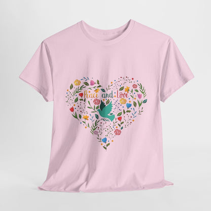 Spread Peace and Love: Heartfelt Graphic Tee, Embrace Peace and Love Uplifting T-Shirt,Peace and Love Advocate Heartfelt Graphic Shirt