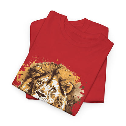 Majestic Lion: Unisex Heavy Cotton Tee,Wild and Free Lion Unisex Cotton Tee,Fierce and Fearless Lion Unisex T-Shirt.