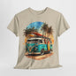 California Dreamin: Vintage Surf Bus Tee,Surf's Up! White Bus and Surfboards Tee,Cruisin' for Waves, Surf Bus Adventure Tee