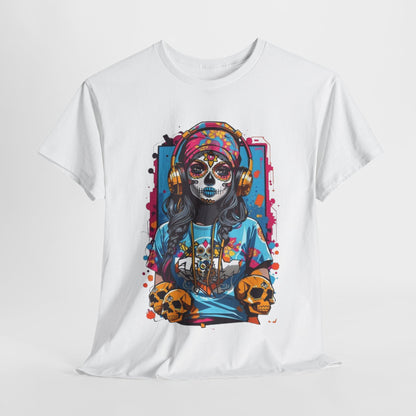 Anime Totenkopfmädchen Sugar Skull Symphony Musica Muerta,Totenkopf Troublemaker: Anime Girl with a Skull  T-Shirt