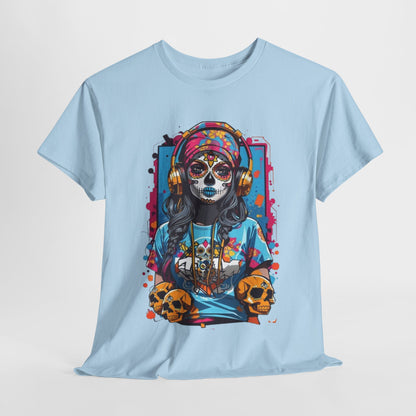 Anime Totenkopfmädchen Sugar Skull Symphony Musica Muerta,Totenkopf Troublemaker: Anime Girl with a Skull  T-Shirt