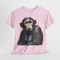 Realistic Chimpanzee Art T-Shirt, Chimpanzee Portrait Graphic Tee, Chimpanzee Illustration T-Shirt.