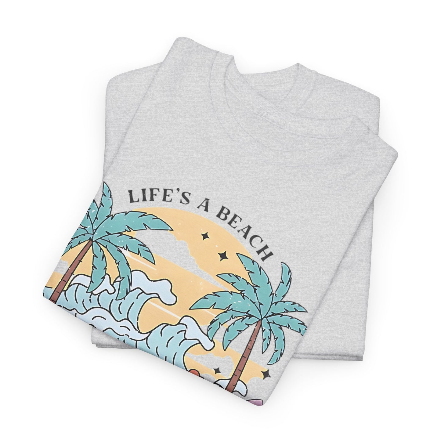 Graphic Surf T-Shirt - Life's a Beach, Enjoy the Waves, Beach Vibes Graphic Tee  Enjoy the Waves, Retro Surf Style T-Shirt - Life's a Beach.