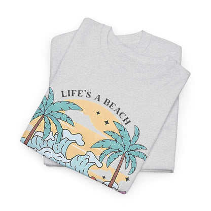 Graphic Surf T-Shirt - Life's a Beach, Enjoy the Waves, Beach Vibes Graphic Tee  Enjoy the Waves, Retro Surf Style T-Shirt - Life's a Beach.