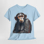 Realistic Chimpanzee Art T-Shirt, Chimpanzee Portrait Graphic Tee, Chimpanzee Illustration T-Shirt.