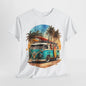 California Dreamin: Vintage Surf Bus Tee,Surf's Up! White Bus and Surfboards Tee,Cruisin' for Waves, Surf Bus Adventure Tee