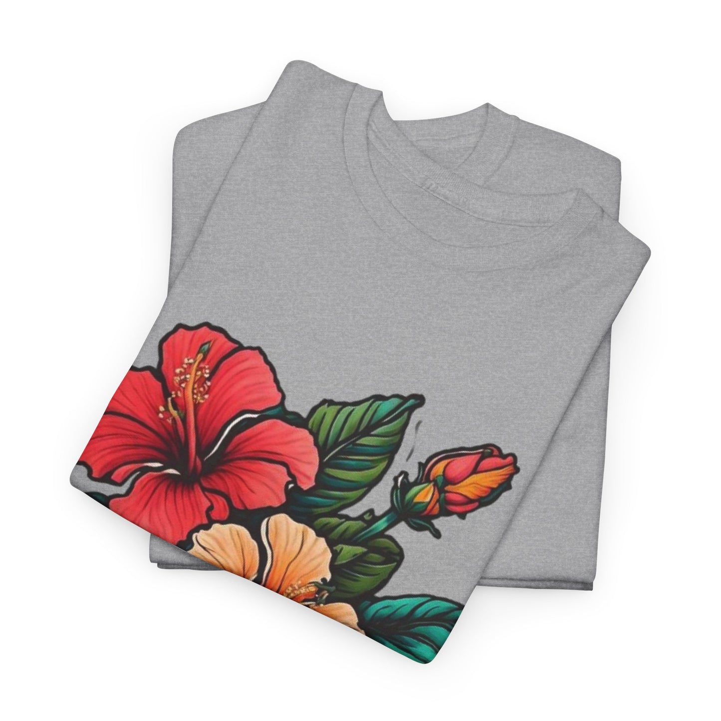 Tropical Paradise, Hibiscus Flower Tee, Blooming Beauty Watercolor Hibiscus T-Shirt, Island Vibes, Hibiscus Flower Graphic Tee