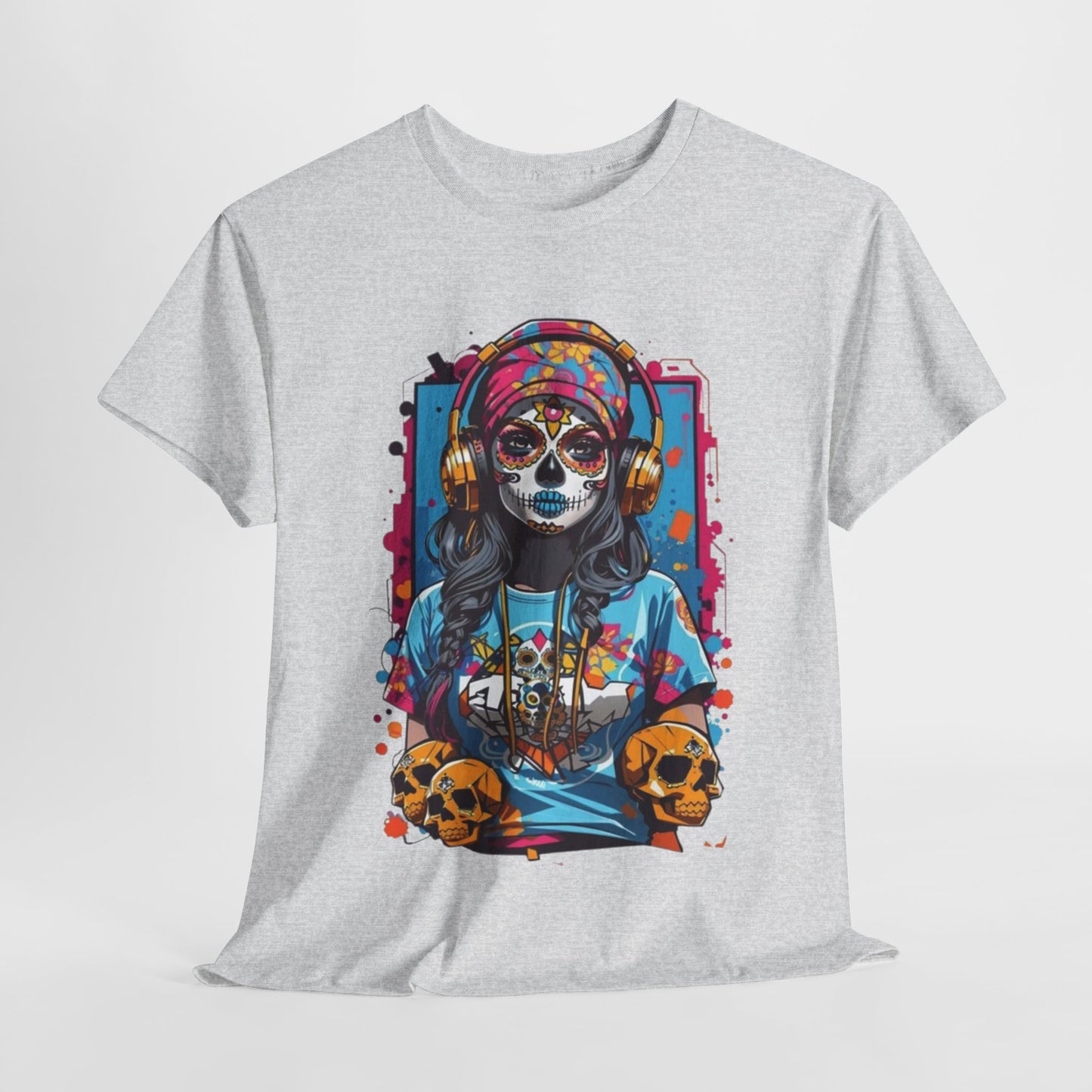 Anime Totenkopfmädchen Sugar Skull Symphony Musica Muerta,Totenkopf Troublemaker: Anime Girl with a Skull  T-Shirt