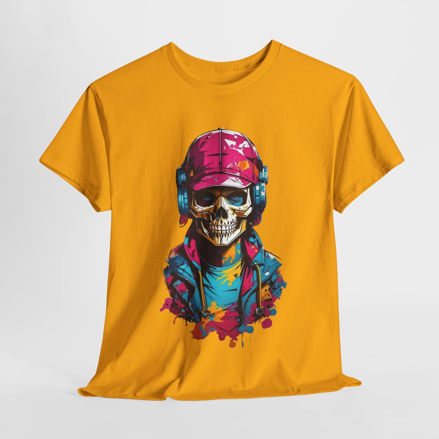 Skull T-Shirt, Music Lover Spooky Cool Shirt, Spooky T-Shirt, Retro T-Shirt, Vintage Tee, Headphone Shirt, Halloween Party Tee