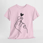 Hand Heart Love T-Shirt,Sending Love: Hand Heart Gesture Tee,Love Sign Language Tee .