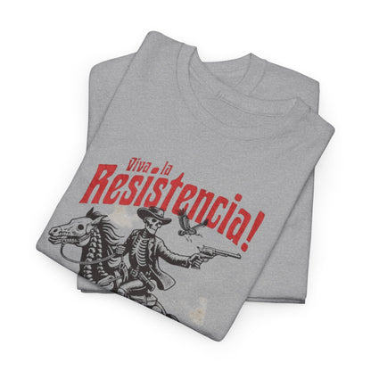 Viva la Resistencia T-Shirt - Revolutionary Rider Design, Resistencia Rebel Graphic Tee - Viva la Resistencia, Revolutionary Spirit T-Shirt.