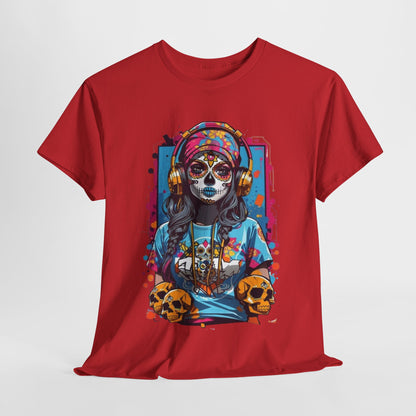 Anime Totenkopfmädchen Sugar Skull Symphony Musica Muerta,Totenkopf Troublemaker: Anime Girl with a Skull  T-Shirt