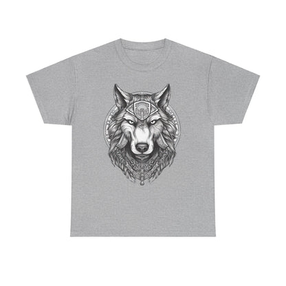 Galaxy Wolf: Howling at the Moon T-Shirt, Space Howler. Wolf in the Cosmos T-Shirt. Lone Wolf of the Stars Galactic Howl T-Shirt