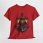 Nautical Anchor Globe Art T-Shirt, Vintage Nautical Anchor Graphic Tee, Tattoo Style Anchor and Rose Tee.