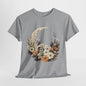 Lunar Bloom T-Shirt,Crescent Moon Floral Tee,Dreamy Night Garden Tee.