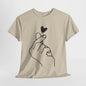 Hand Heart Love T-Shirt,Sending Love: Hand Heart Gesture Tee,Love Sign Language Tee .