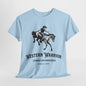 Western Warrior: Cowboy on Horseback T-Shirt, Cowboy Spirit. Western Riding Graphic Tee.Rodeo Champion, Cowboy Horseback Graphic Shirt