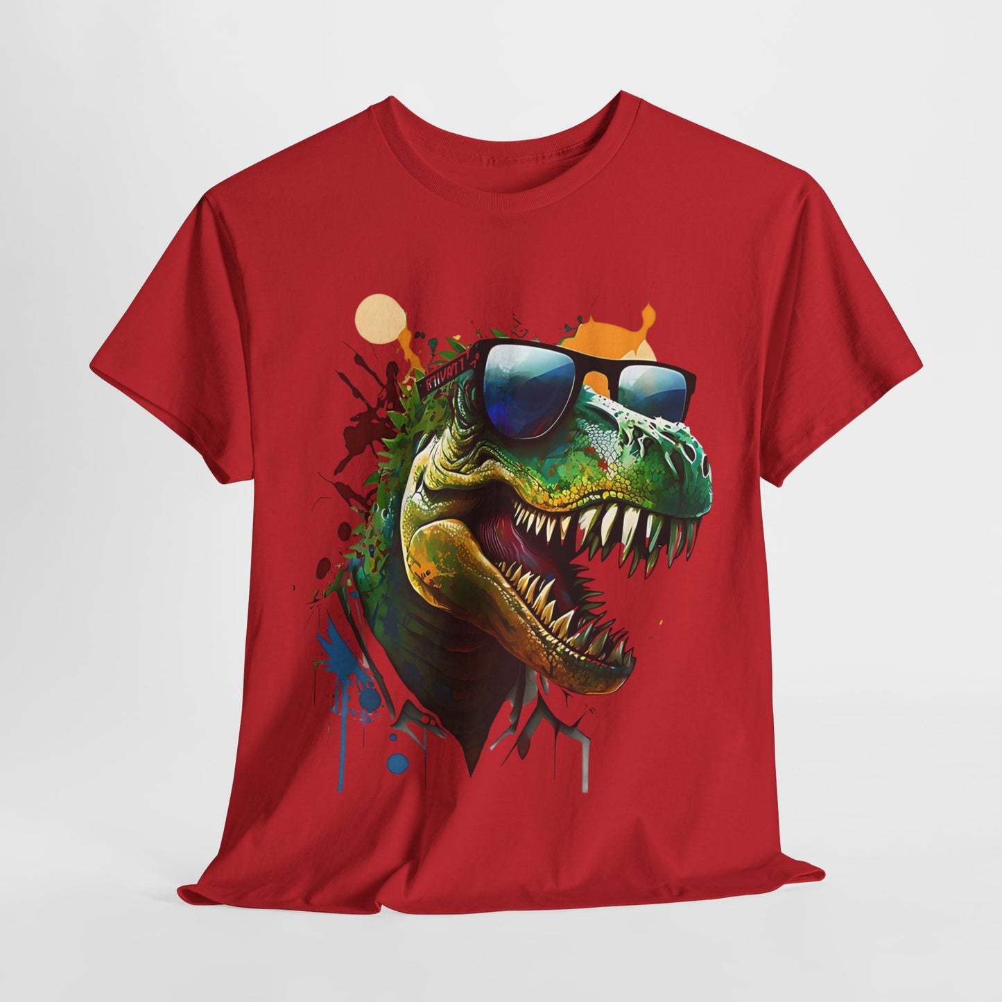 Jurassic Cool Dino Graphic Shirt, Cool T-Rex Sunglasses Graphic Tee, Hipster Dinosaur Art T-Shirt, Trendy T-Rex in Shades Tee.