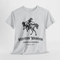 Western Warrior: Cowboy on Horseback T-Shirt, Cowboy Spirit. Western Riding Graphic Tee.Rodeo Champion, Cowboy Horseback Graphic Shirt