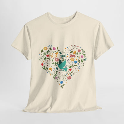 Spread Peace and Love: Heartfelt Graphic Tee, Embrace Peace and Love Uplifting T-Shirt,Peace and Love Advocate Heartfelt Graphic Shirt