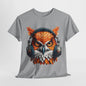 Cool DJ Owl Headphones Graphic Tee, Music Lover Owl with Headphones T-Shirt, Hipster Owl DJ Headphones Art Tee.