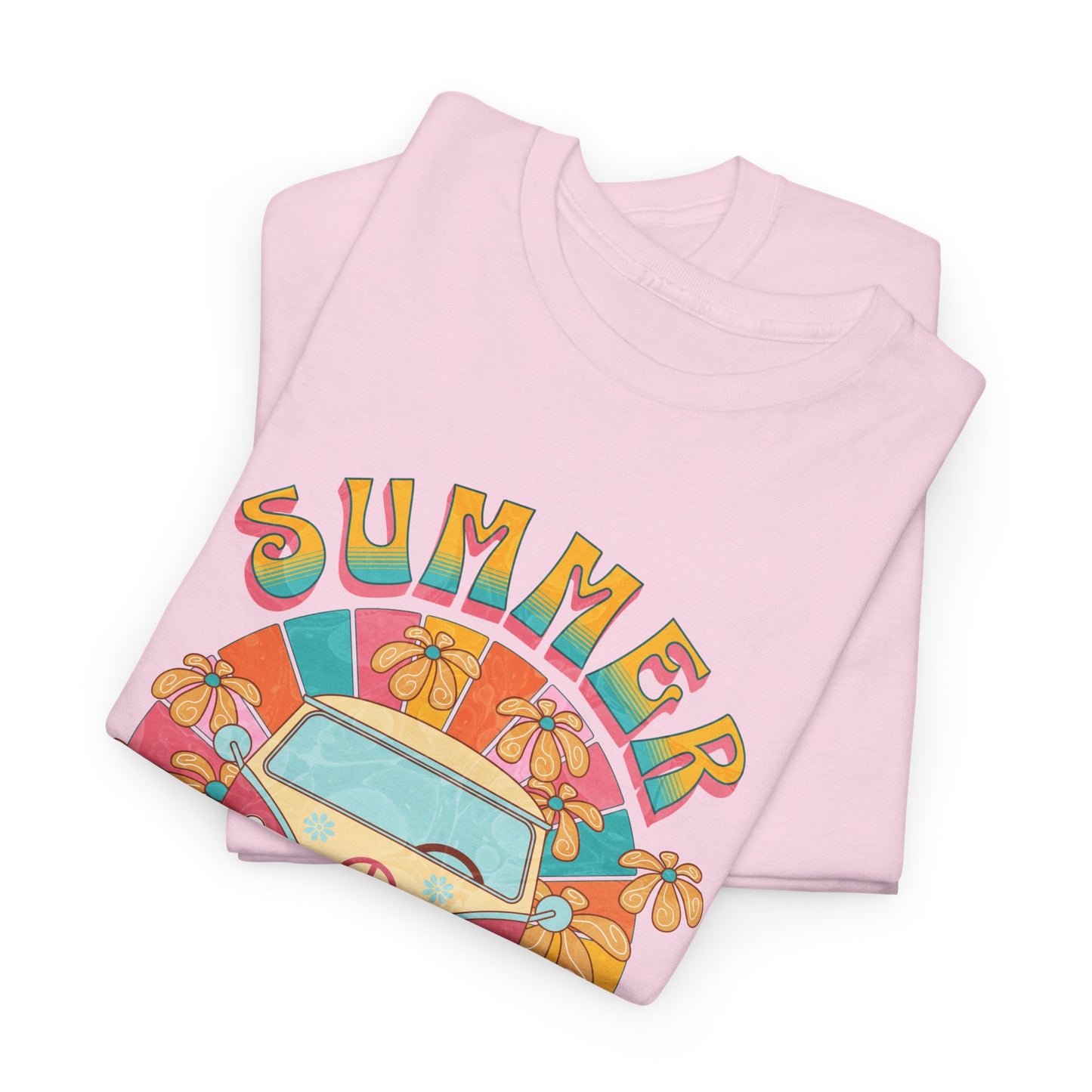 Summer Sun's Kiss: Hippie Bus T-Shirt,Catch a Ride Summer of Love Bus Tee,Groove to the Sun Hippie Bus Vibes Tee.