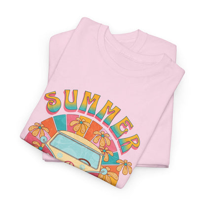 Summer Sun's Kiss: Hippie Bus T-Shirt,Catch a Ride Summer of Love Bus Tee,Groove to the Sun Hippie Bus Vibes Tee.