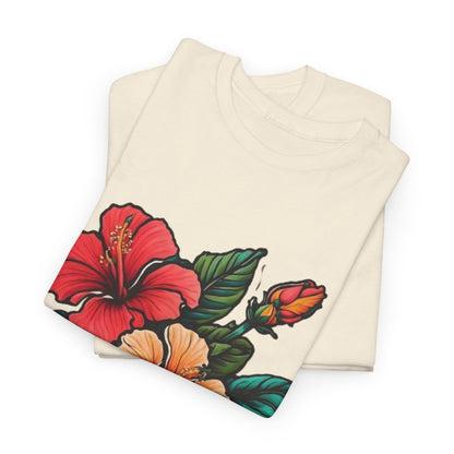 Tropical Paradise, Hibiscus Flower Tee, Blooming Beauty Watercolor Hibiscus T-Shirt, Island Vibes, Hibiscus Flower Graphic Tee