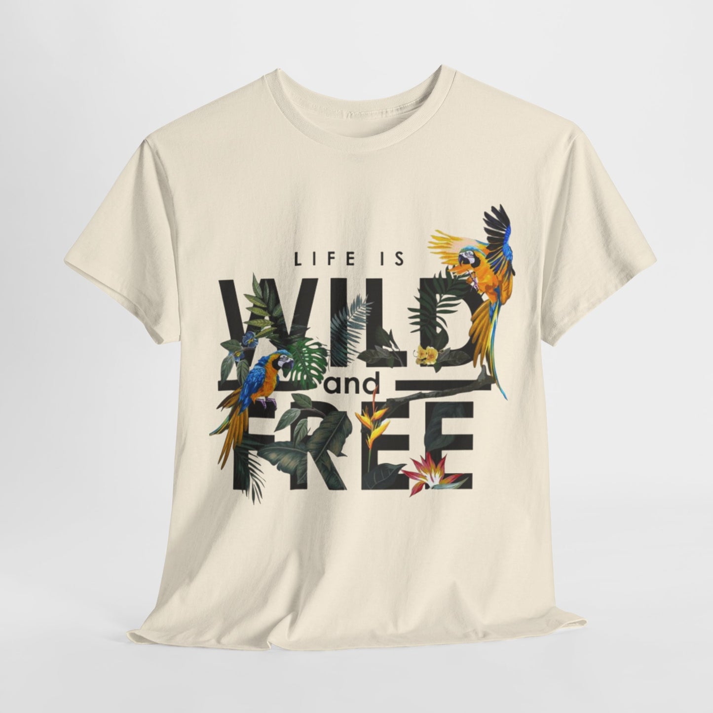 Life is Wild and Free: Tropical Parrot Tee,Jungle Vibes Parrot Paradise T-Shirt,Squawk Like No One's Watching Parrot T-Shirt