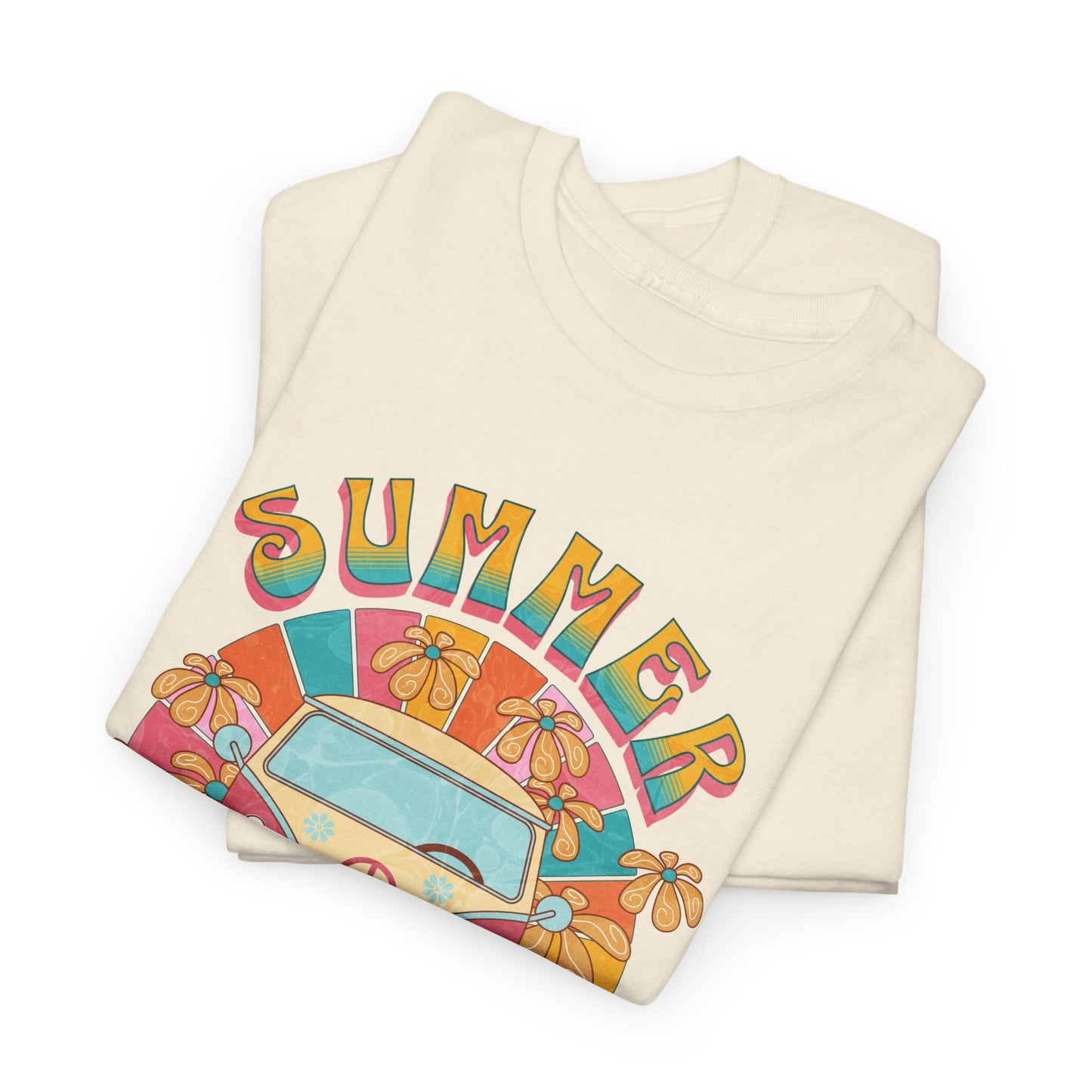 Summer Sun's Kiss: Hippie Bus T-Shirt,Catch a Ride Summer of Love Bus Tee,Groove to the Sun Hippie Bus Vibes Tee.