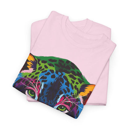 Vibrant Lion: Unisex Graphic Cotton Tee, Rainbow Roar Colorful Lion Cotton T-Shirt,Electric Jungle Colorful Lion Cotton Tee.