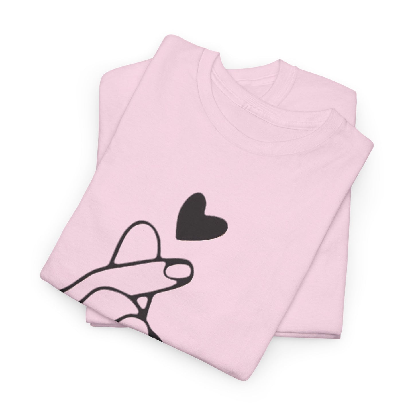 Hand Heart Love T-Shirt,Sending Love: Hand Heart Gesture Tee,Love Sign Language Tee .