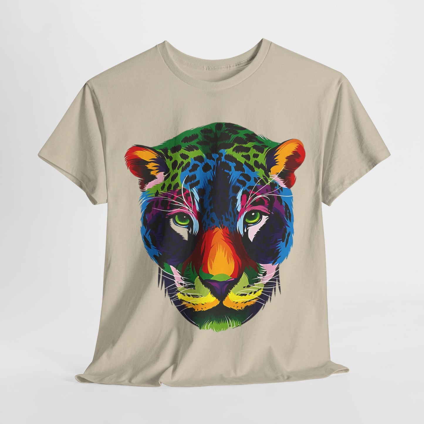 Vibrant Lion: Unisex Graphic Cotton Tee, Rainbow Roar Colorful Lion Cotton T-Shirt,Electric Jungle Colorful Lion Cotton Tee.