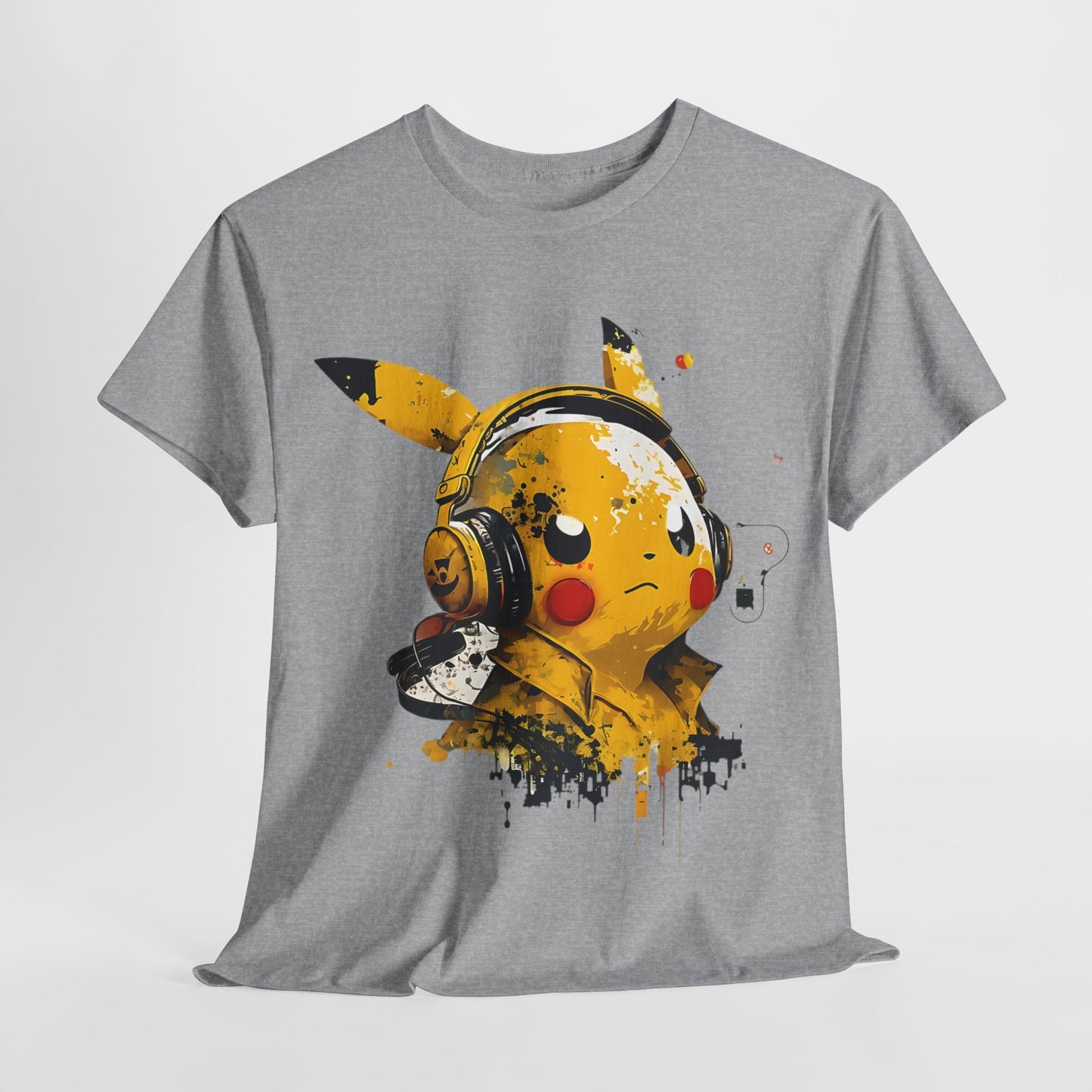 Party Time: Cute Character with Headphones T-Shirt, Electric Vibe Lightning Bolt and Headphones Tee, Amped Up Character