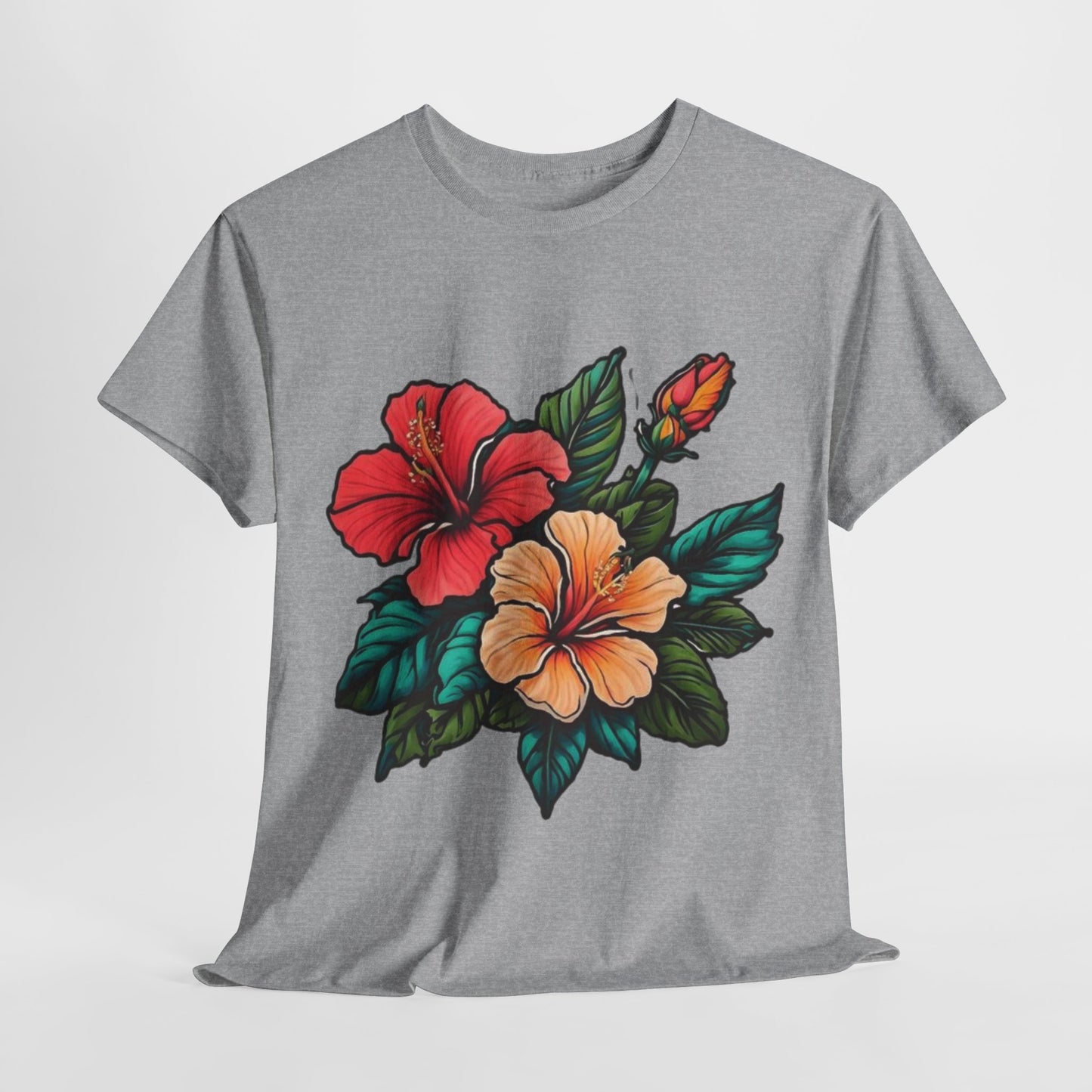 Tropical Paradise, Hibiscus Flower Tee, Blooming Beauty Watercolor Hibiscus T-Shirt, Island Vibes, Hibiscus Flower Graphic Tee