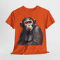 Realistic Chimpanzee Art T-Shirt, Chimpanzee Portrait Graphic Tee, Chimpanzee Illustration T-Shirt.