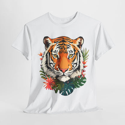 Beauty and the Beast: Floral Tiger Tee, Wildflower Warrior,Floral Tiger Graphic Tee, Untamed Paradise Wildflower Tiger Graphic Tee