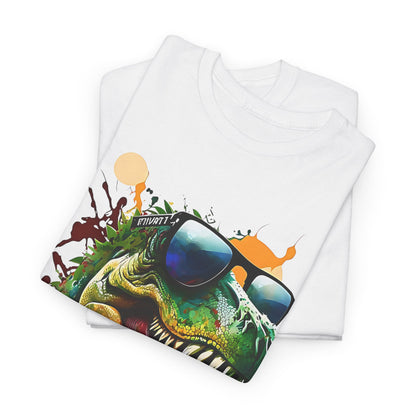 Jurassic Cool Dino Graphic Shirt, Cool T-Rex Sunglasses Graphic Tee, Hipster Dinosaur Art T-Shirt, Trendy T-Rex in Shades Tee.