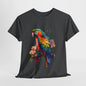 Tropical Parrot: Vibrant Unisex Cotton Tee"Rainbow Parrot Exotic Bird Graphic T-Shirt"Colorful Parrot Tropical Art Unisex Tee"