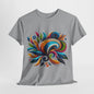 Colorful Swirl Art T-Shirt - Vibrant Abstract Design Tee, Rainbow Flourish Tee - Bold Abstract Graphic T-Shirt, Bright Abstract Swirls Shirt