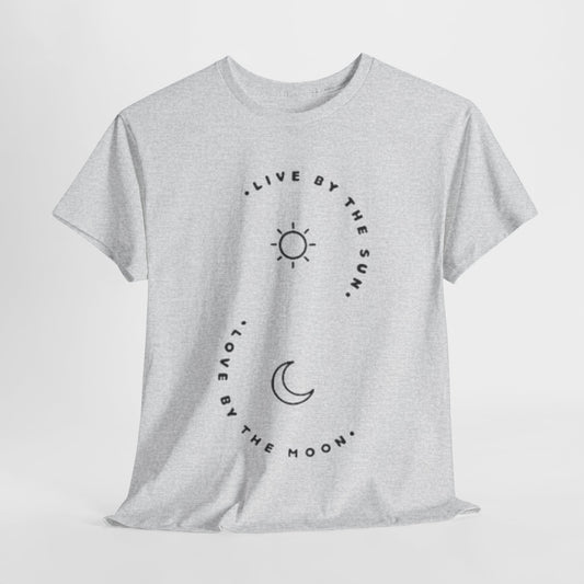 Live by Day, Love by Night T-Shirt,Sun and Moon Phases T-Shirt,Celestial Balance: Live by Sun, Love by Moon Tee.