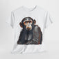 Realistic Chimpanzee Art T-Shirt, Chimpanzee Portrait Graphic Tee, Chimpanzee Illustration T-Shirt.