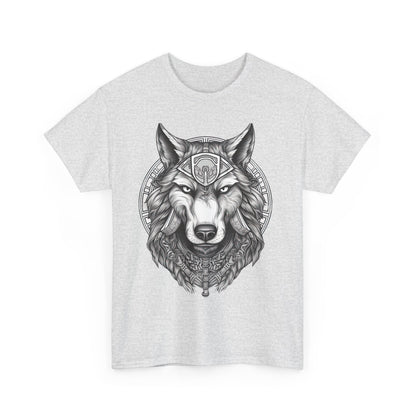 Galaxy Wolf: Howling at the Moon T-Shirt, Space Howler. Wolf in the Cosmos T-Shirt. Lone Wolf of the Stars Galactic Howl T-Shirt