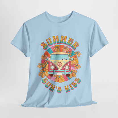 Summer Sun's Kiss: Hippie Bus T-Shirt,Catch a Ride Summer of Love Bus Tee,Groove to the Sun Hippie Bus Vibes Tee.