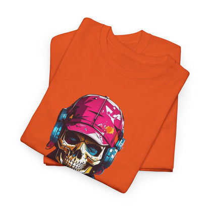 Skull T-Shirt, Music Lover Spooky Cool Shirt, Spooky T-Shirt, Retro T-Shirt, Vintage Tee, Headphone Shirt, Halloween Party Tee